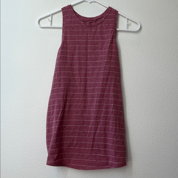 Lululemon All Tied Up Tank Short Serve Stripe Heathered So Merlot White - Picture 1 of 9